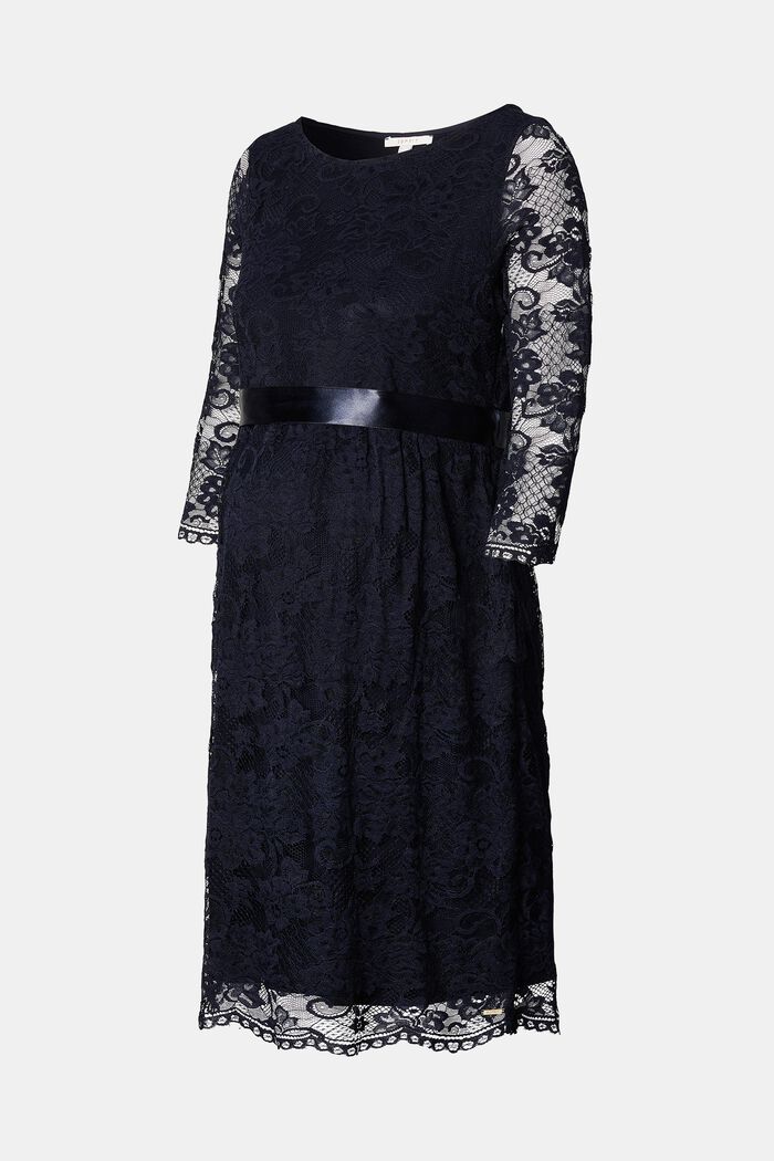 Květované krajkové šaty se strečem, NIGHT SKY BLUE, detail image number 4