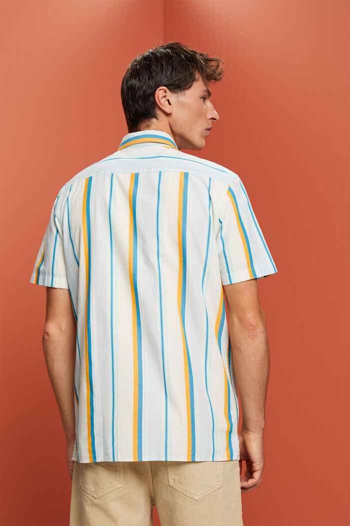Vzorovaná košile s krátkým rukávem, 100% bavlna, TURQUOISE, detail image number 3