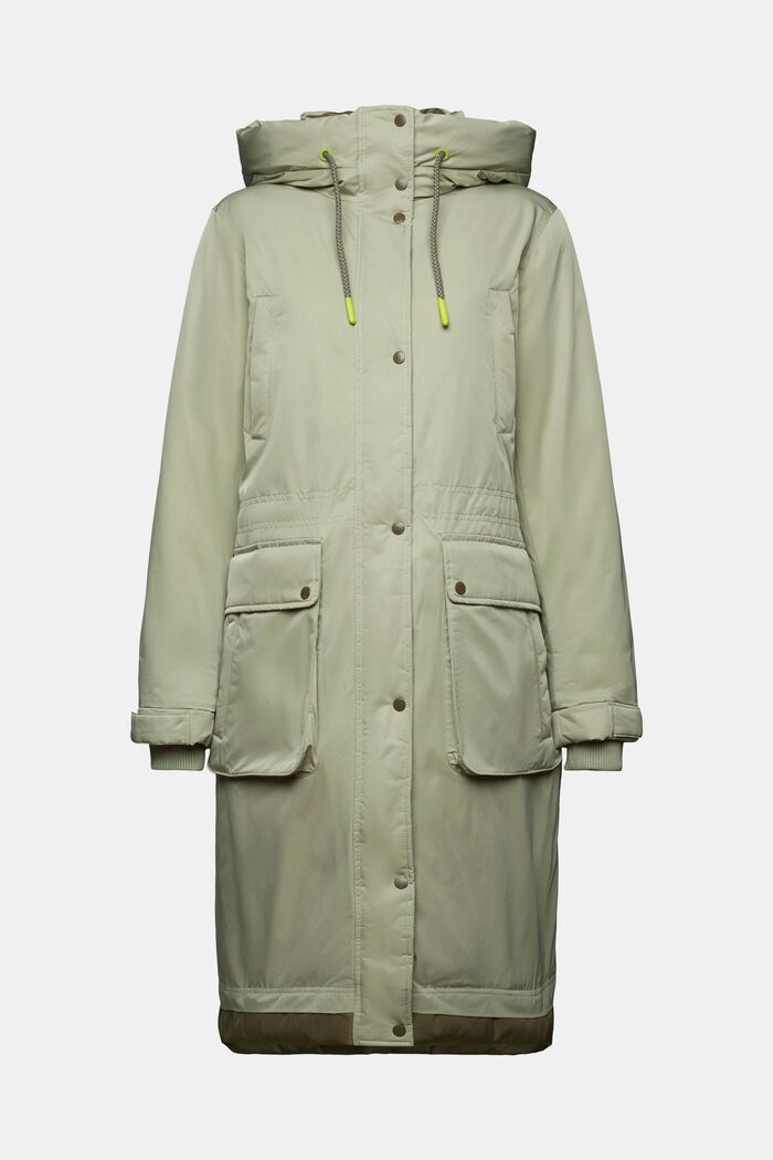Zateplený kabát ve stylu parky, DUSTY GREEN, detail image number 6