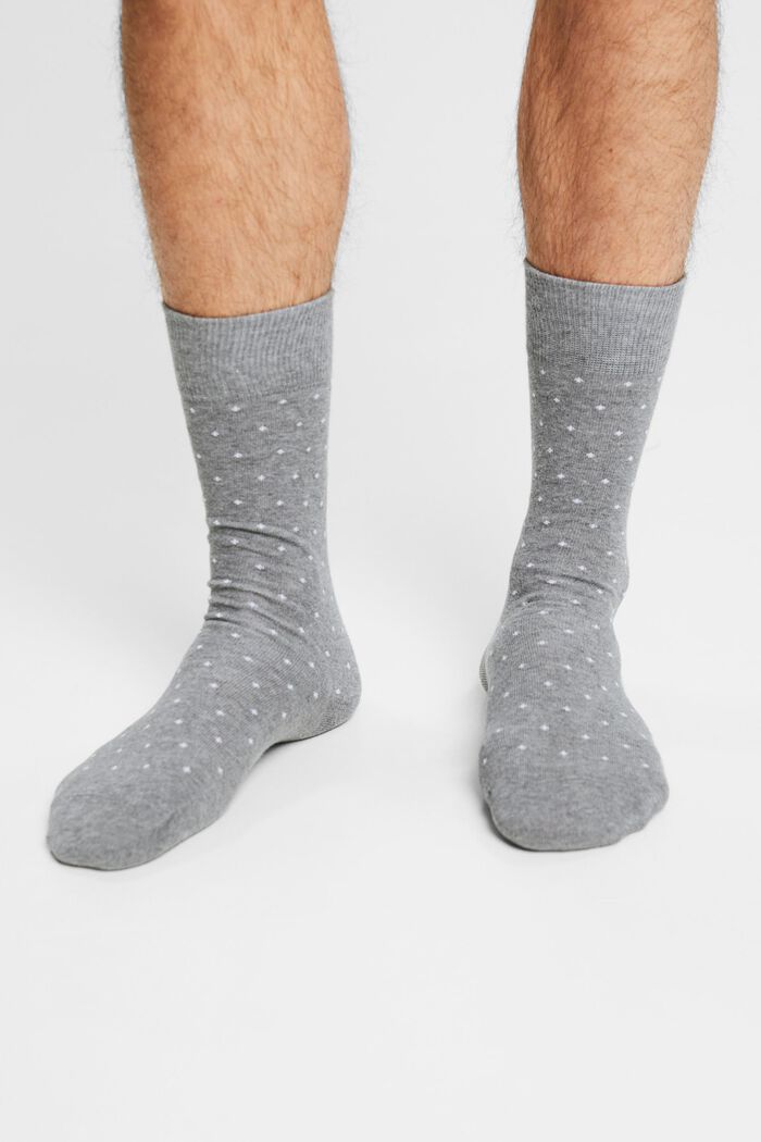 Puntíkované ponožky z hrubé pleteniny, 2 páry, BLACK/GREY, detail image number 1