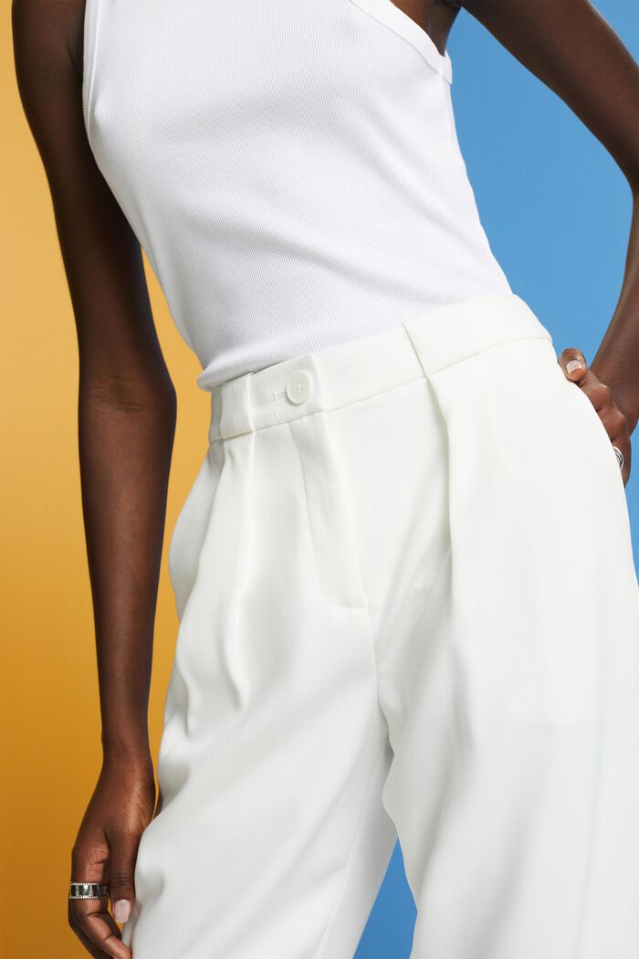 Jarní keprové zkrácené kalhoty, WHITE, detail image number 2