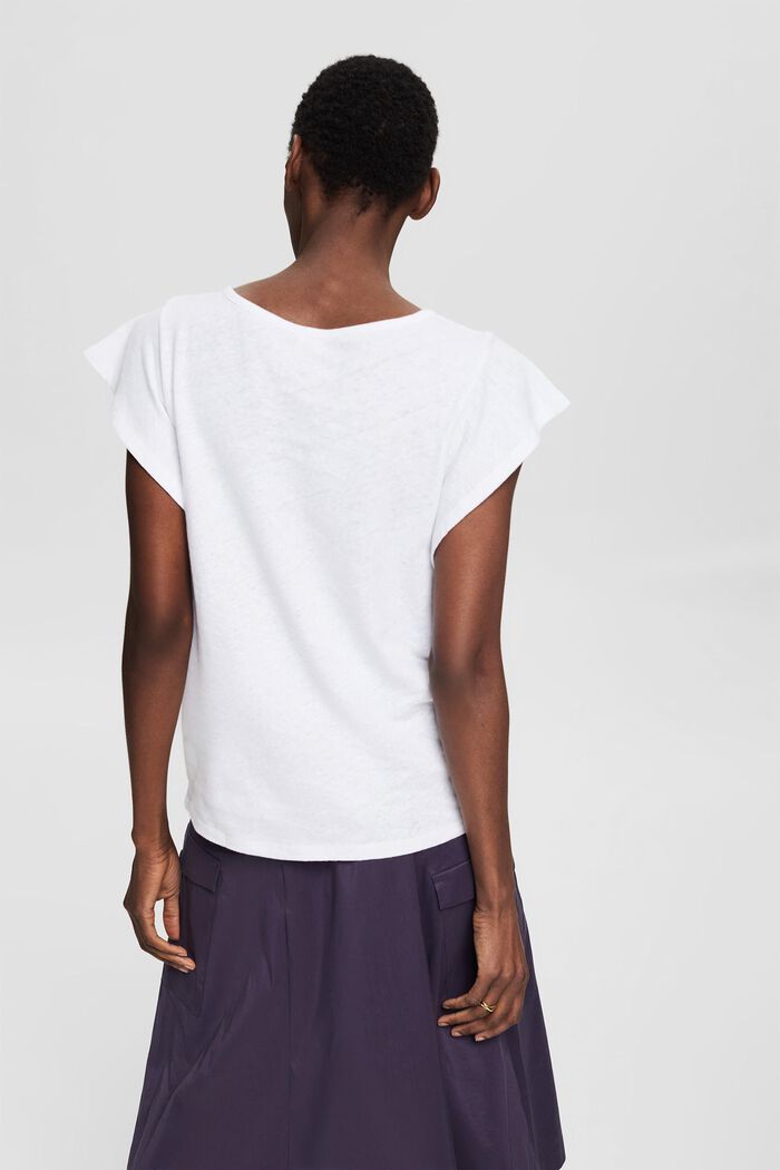 Se lnem: tričko s hlubokými průramky, WHITE, detail image number 3