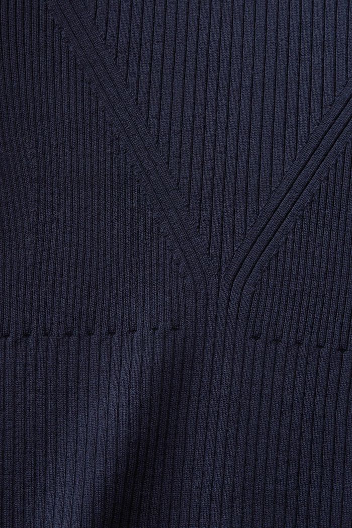 Žebrový pulovr s krátkým rukávem, NAVY, detail image number 4