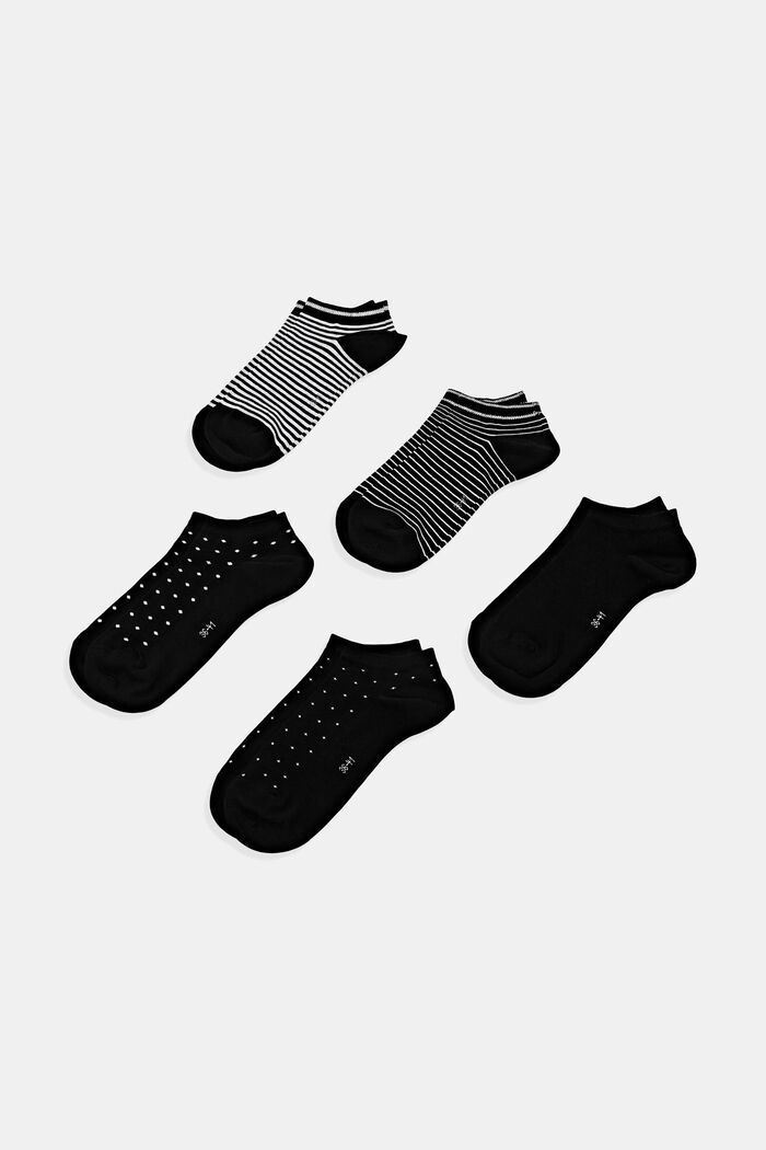 5 párů ponožek do tenisek, bio bavlna, BLACK, detail image number 0