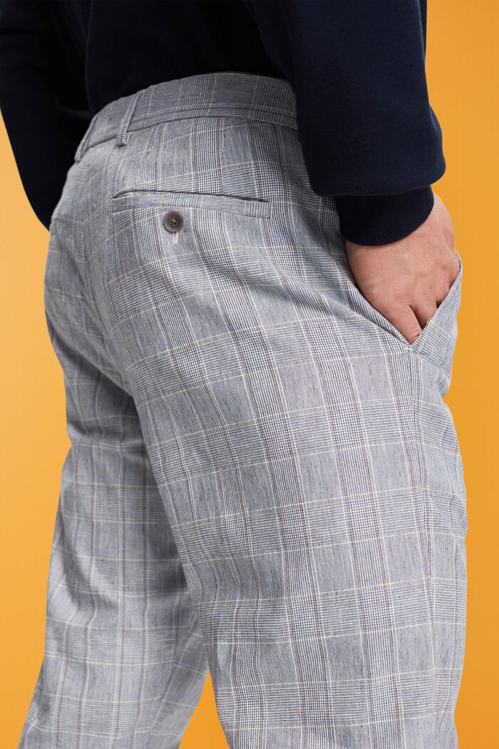Kostkované oblekové kalhoty Silm Fit, LIGHT BLUE, detail image number 4