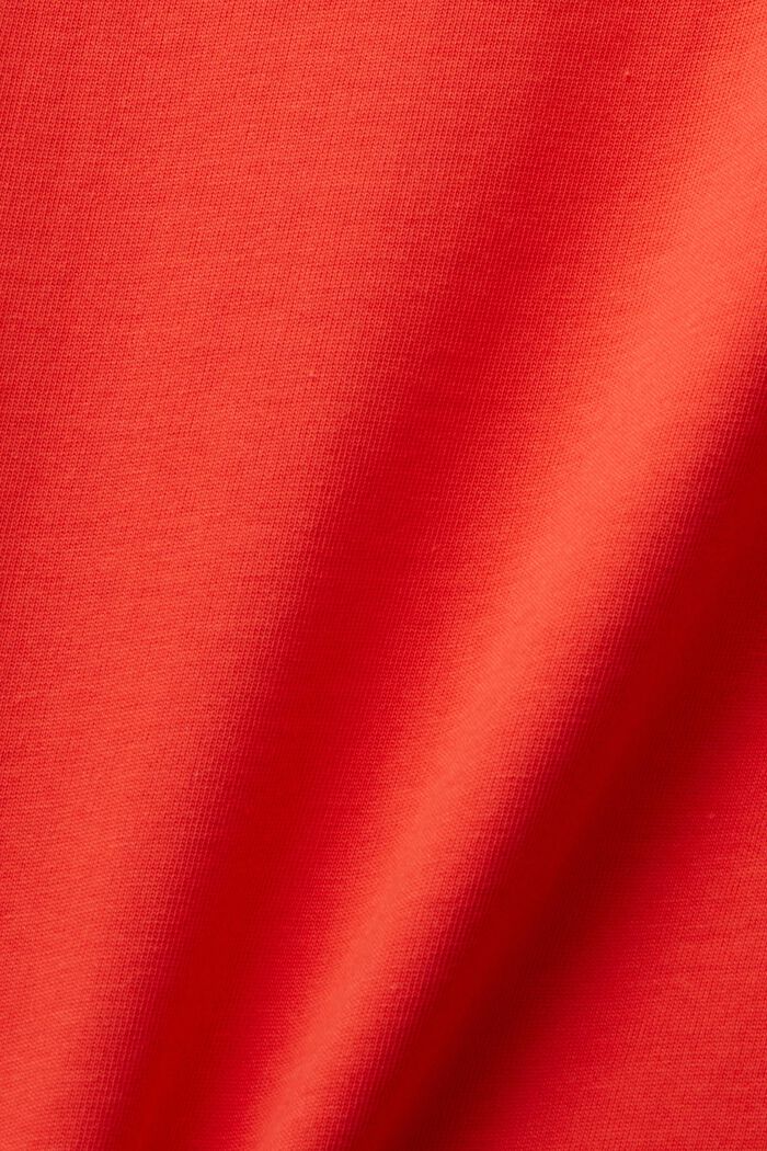 Bavlněné tričko s vyšitým motivem srdce, ORANGE RED, detail image number 6