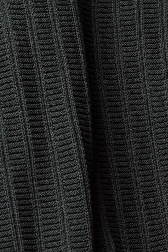 Pulovr z hrubé pleteniny s polovičním zipem, DARK TEAL GREEN, detail image number 5