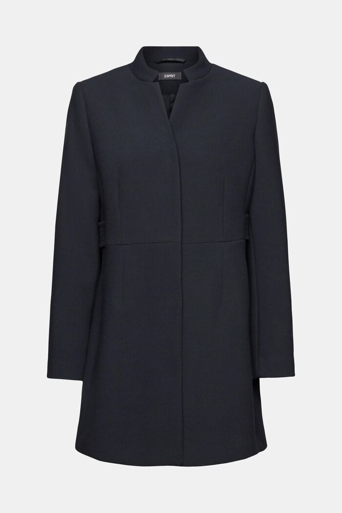 Vypasovaný kabát s límcem s obrácenými klopami, BLACK, detail image number 7