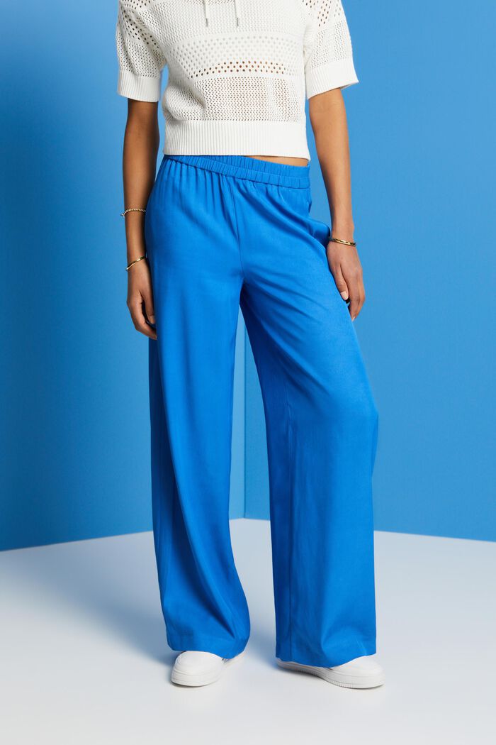 Kalhotami s širokými nohavicemi, LENZING™ ECOVERO™, BRIGHT BLUE, detail image number 0