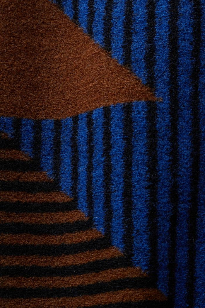 Potištěný kabát ze směsi s vlnou, BRIGHT BLUE, detail image number 6
