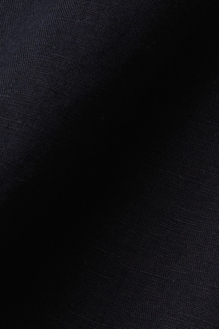 Propínací košile ze směsi bavlny a lnu, BLACK, detail image number 4
