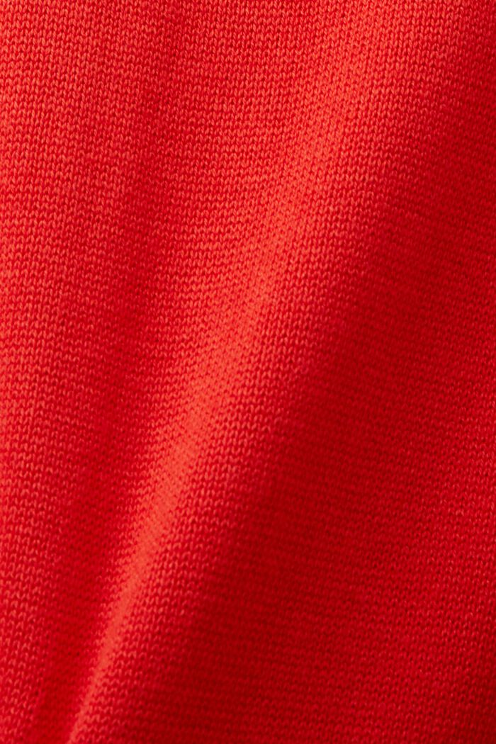 Minišaty z žebrované pleteniny s přiléhavým vysokým rolákem, RED, detail image number 5