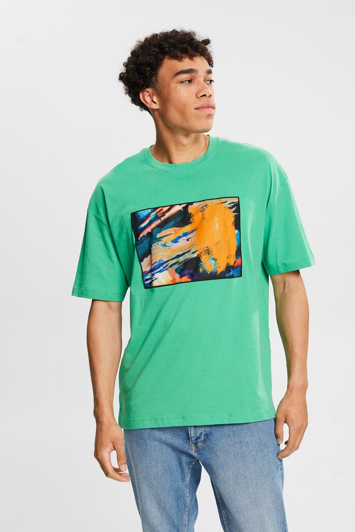 Žerzejové tričko s velkou nášivkou, GREEN, detail image number 4
