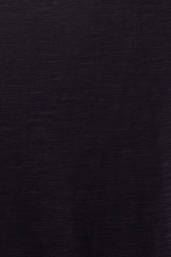 Tričko z materiálu slub, se špičatým výstřihem, BLACK, detail image number 5