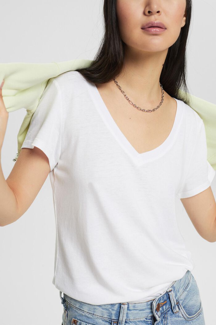 2 ks v balení: trička ze směsi s bavlnou, WHITE, detail image number 3