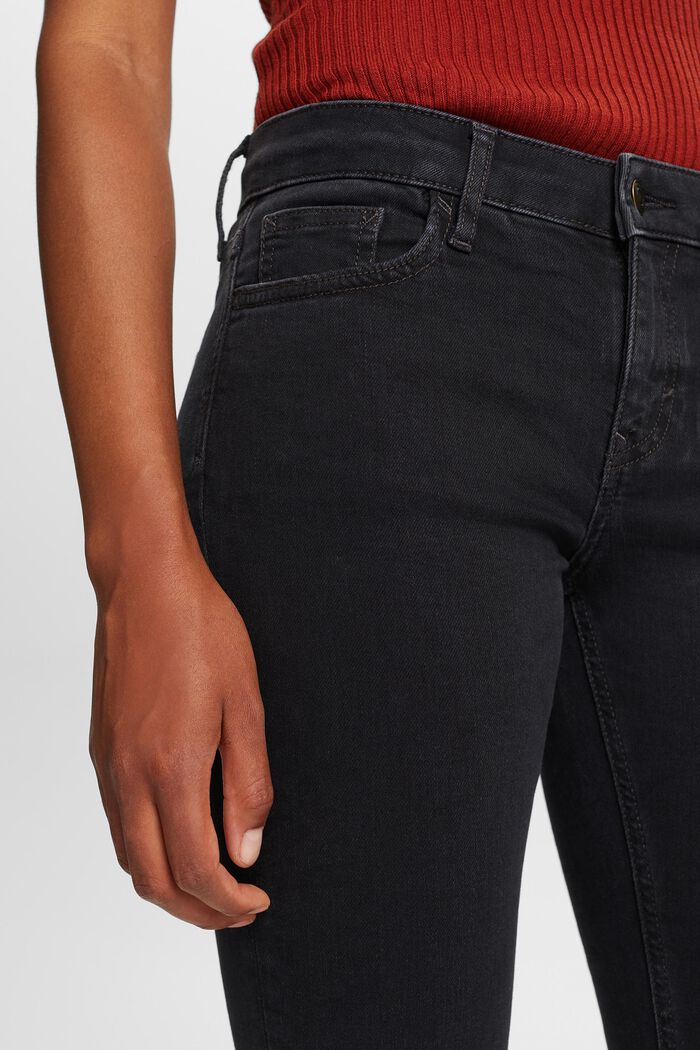 Z recyklovaného materiálu: skinny džíny se střední výškou pasu, BLACK DARK WASHED, detail image number 2