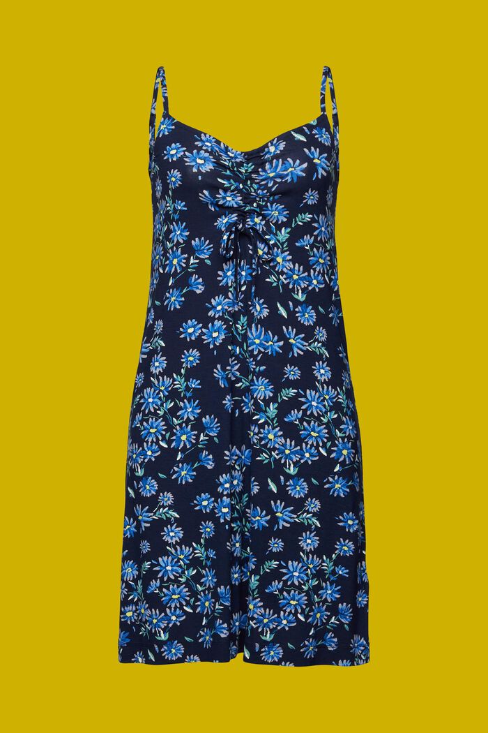 Vzorované žerzejové šaty, NAVY, detail image number 6