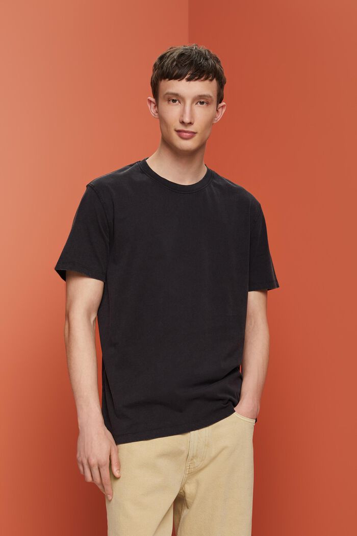 Žerzejové tričko, barvené po ušití, 100% bavlna, BLACK, detail image number 0