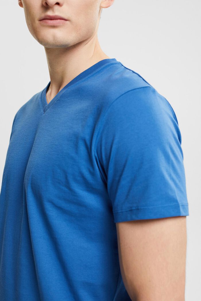 Žerzejové tričko se špičatým výstřihem, BLUE, detail image number 2