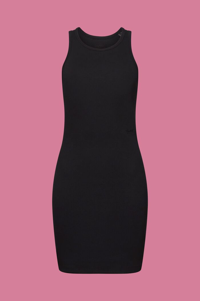Žebrové žerzejové šaty, BLACK, detail image number 6