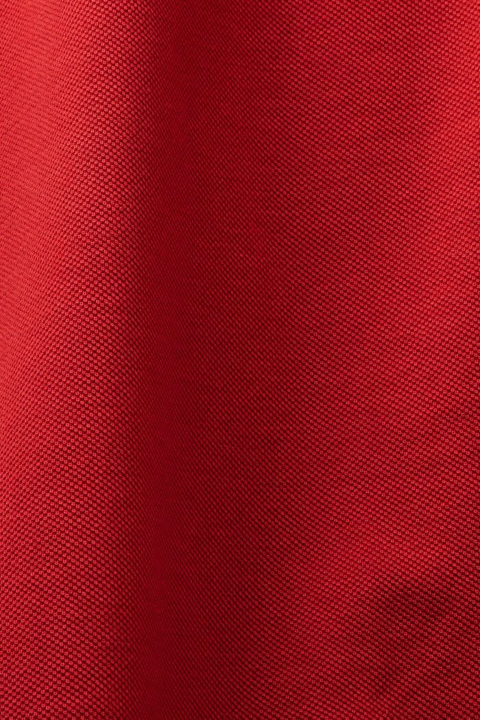 Polokošile z bavlněného piké, DARK RED, detail image number 6