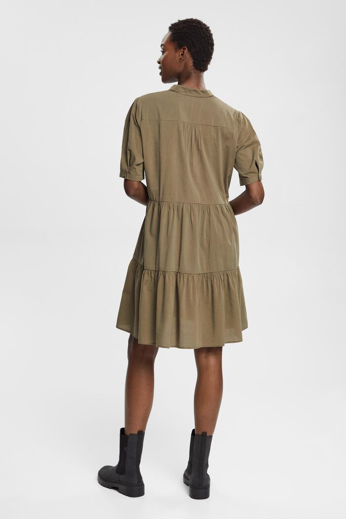 Volánové šaty s vlákny LENZING™ ECOVERO™, KHAKI GREEN, detail image number 4