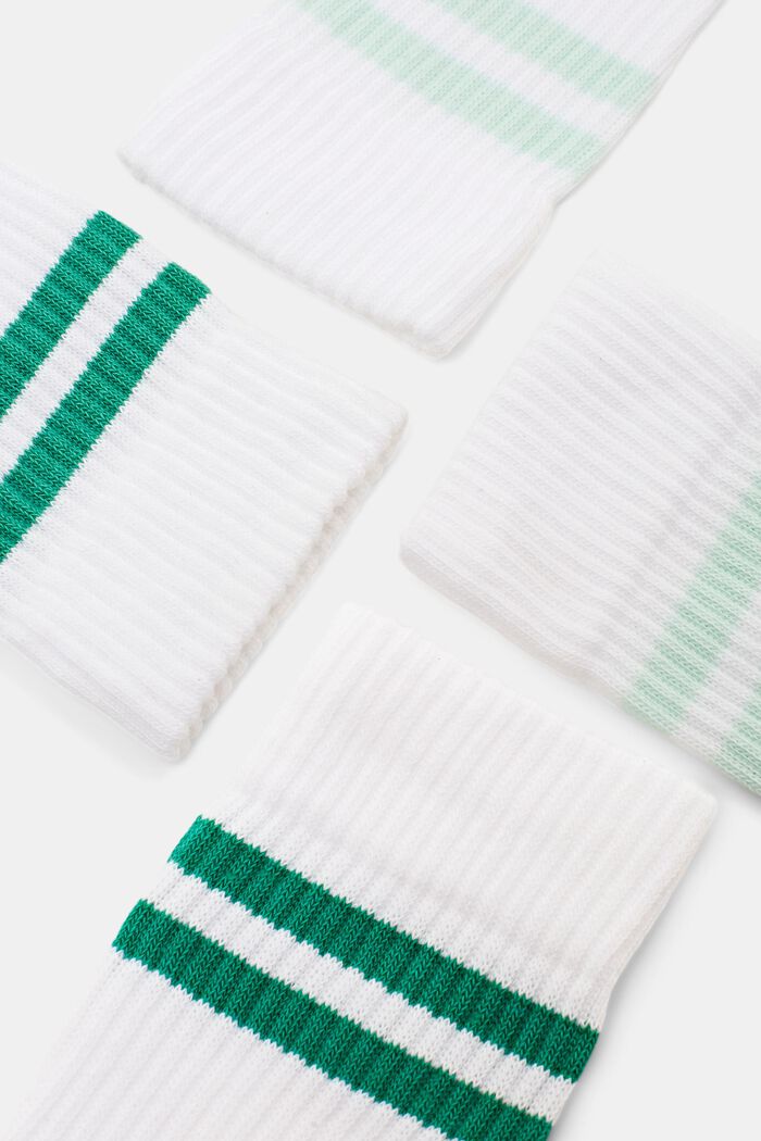 Pruhované tenisové ponožky, 2 páry v balení, NEW OFF WHITE, detail image number 1