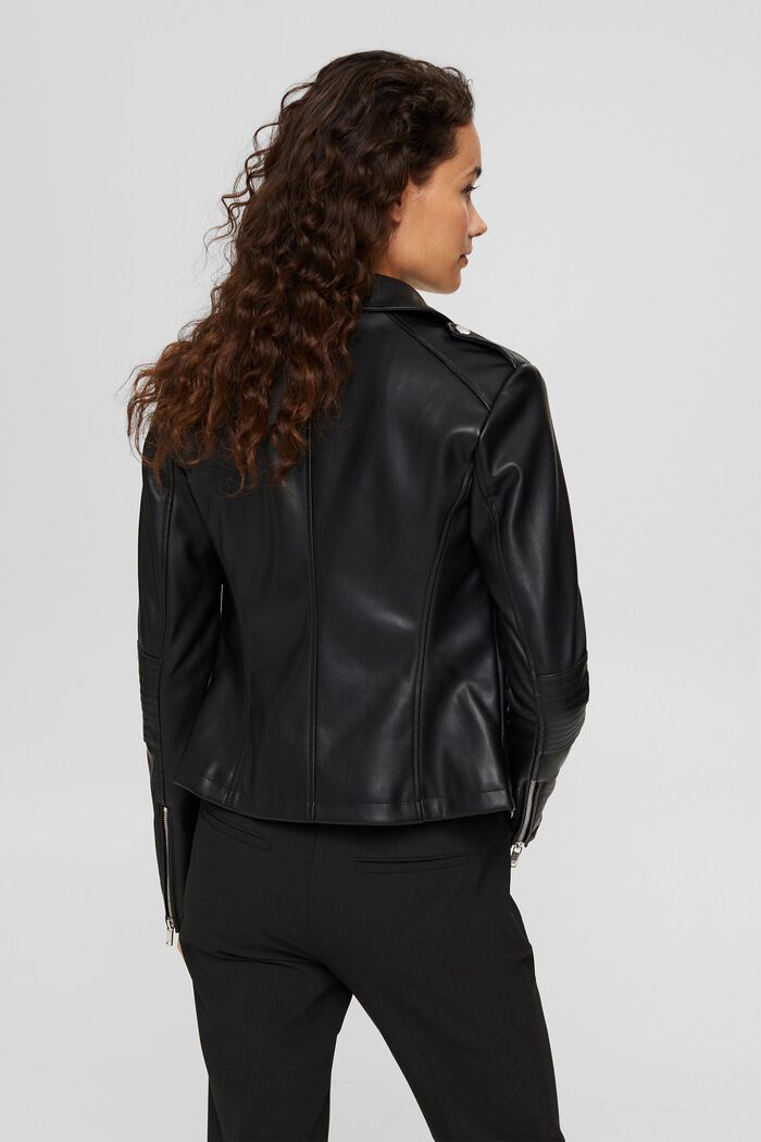 Motorkářská bunda z imitace kůže, BLACK, detail image number 3