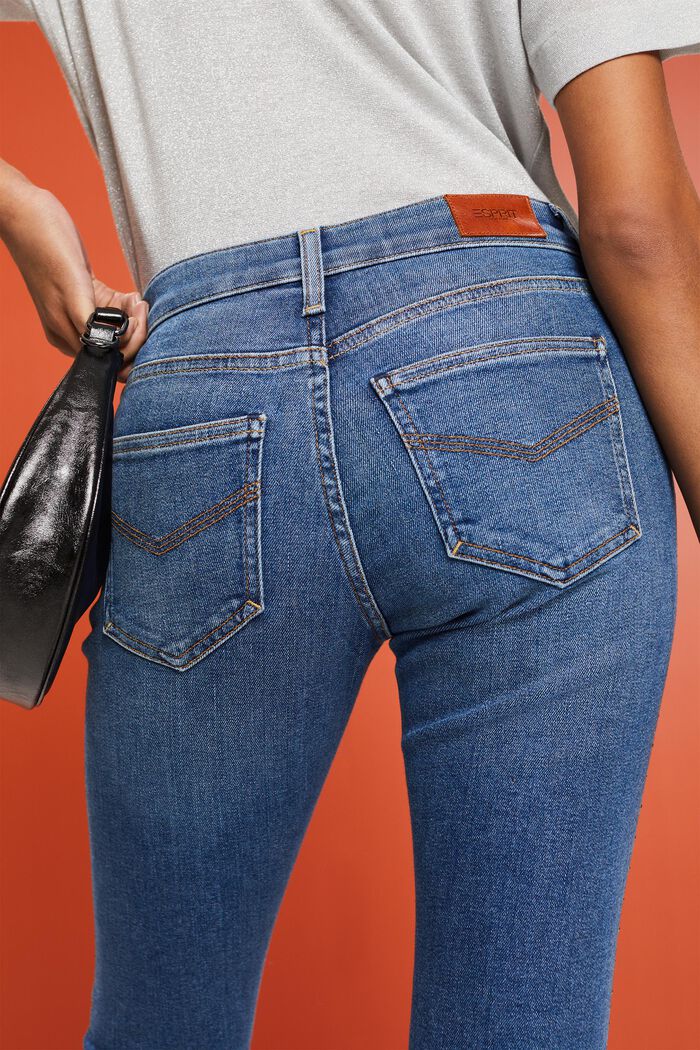 Zdobené Skinny džíny se středně vysokým pasem, BLUE MEDIUM WASHED, detail image number 4