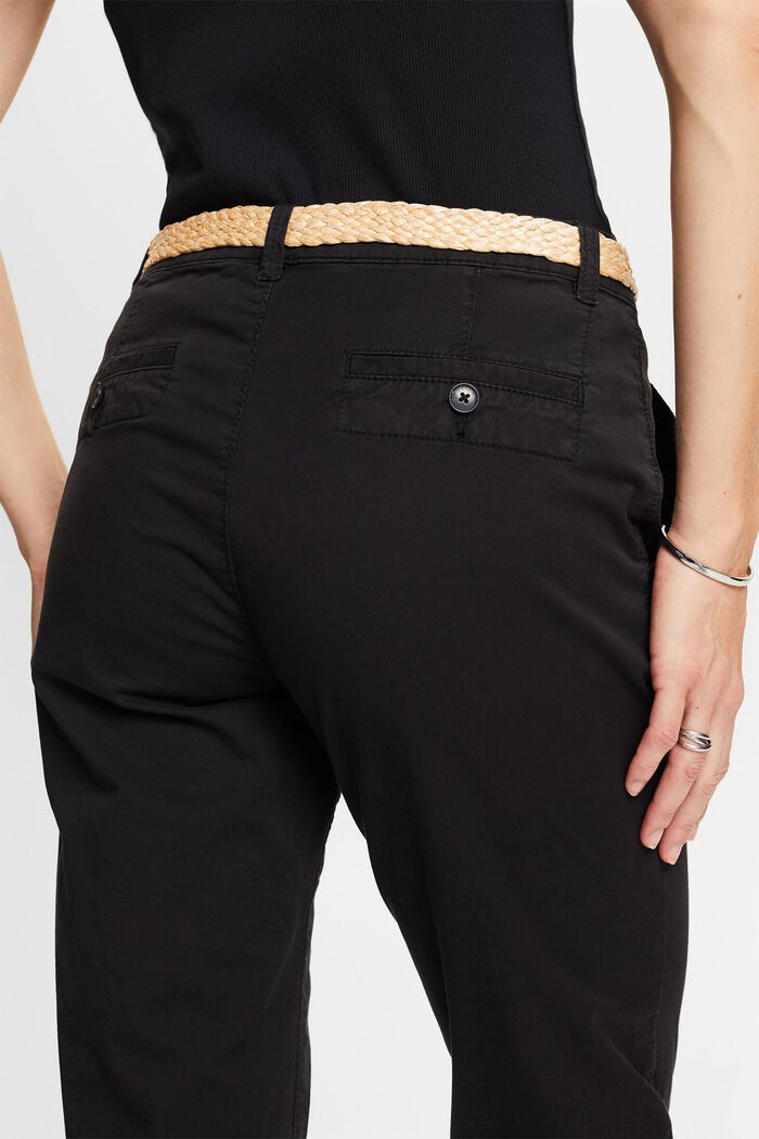 Chino kalhoty s páskem, BLACK, detail image number 2