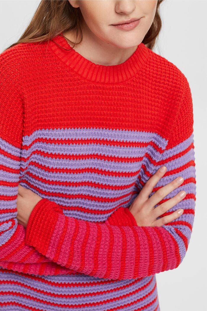 Pletený pulovr s texturou, RED, detail image number 0