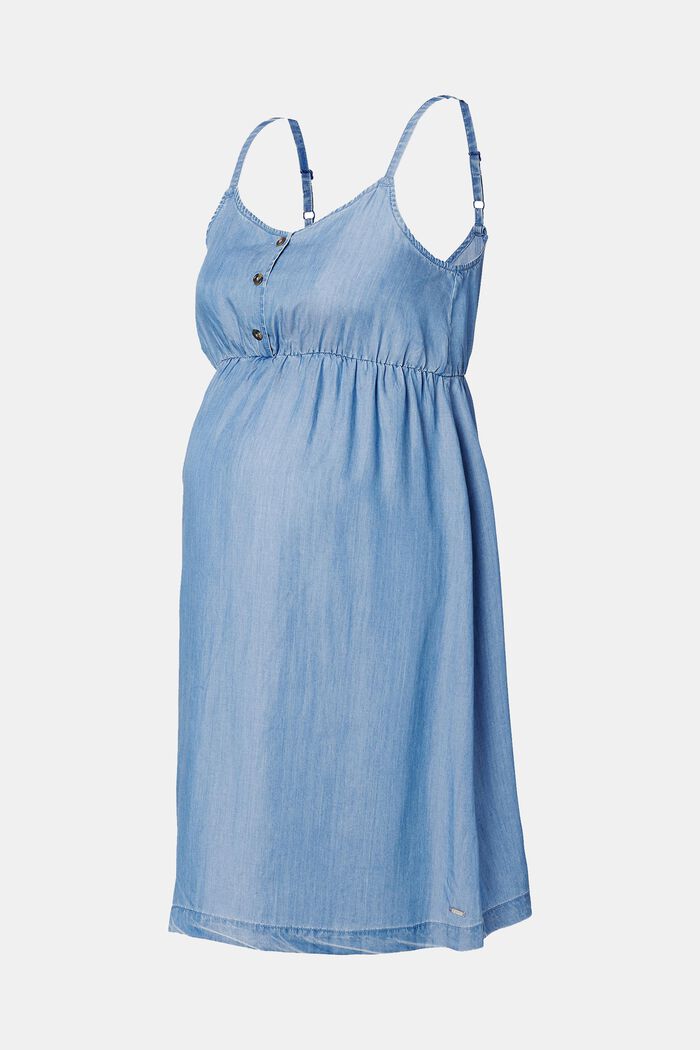 Z materiálu TENCEL™: vzdušné šaty z imitace denimu, BLUE MEDIUM WASHED, overview