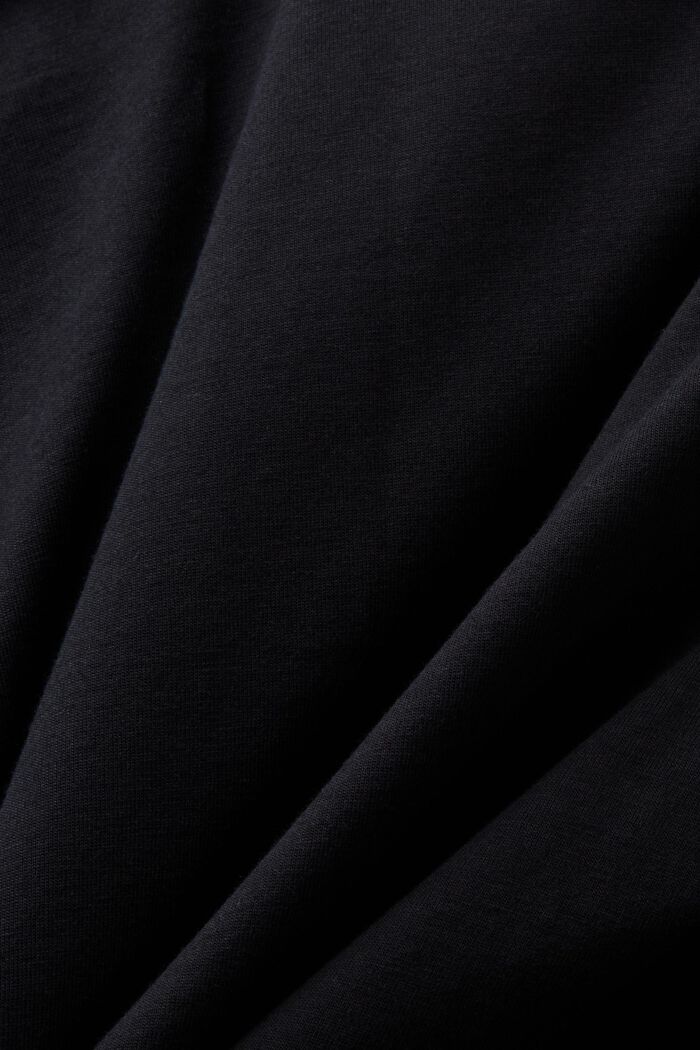 Tričko s kulatým výstřihem, z bavlny pima, BLACK, detail image number 5