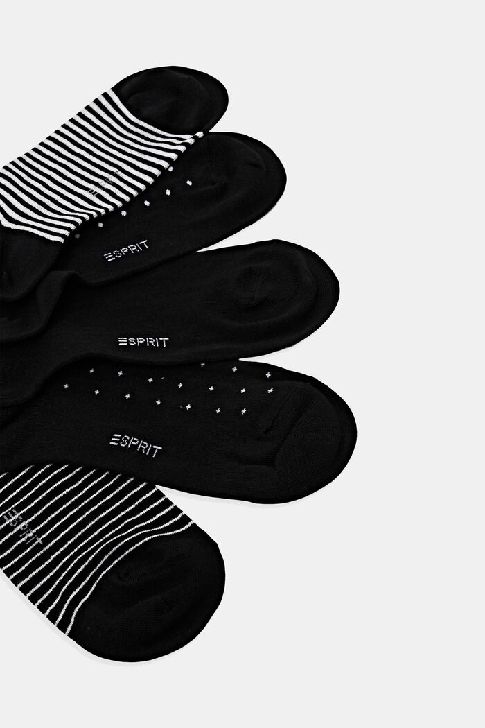 5 párů ponožek do tenisek, bio bavlna, BLACK, detail image number 1