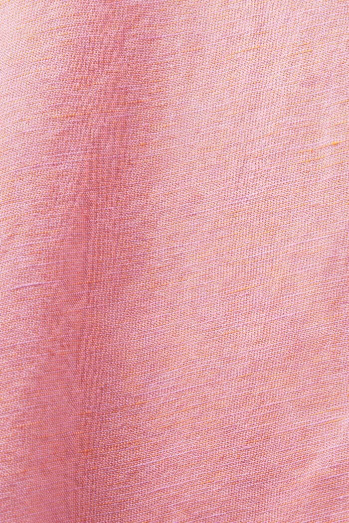 Košilová halenka ze směsi bavlny a lnu, RED ORANGE, detail image number 4