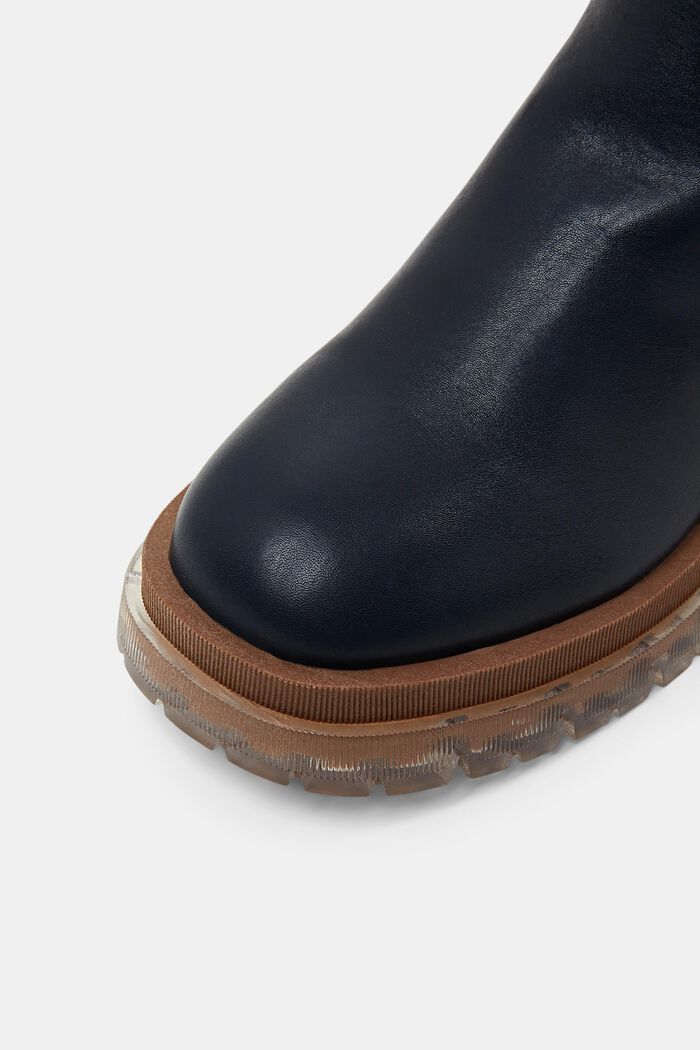 Hrubé kotníčkové boty z imitace kůže, NAVY, detail image number 3