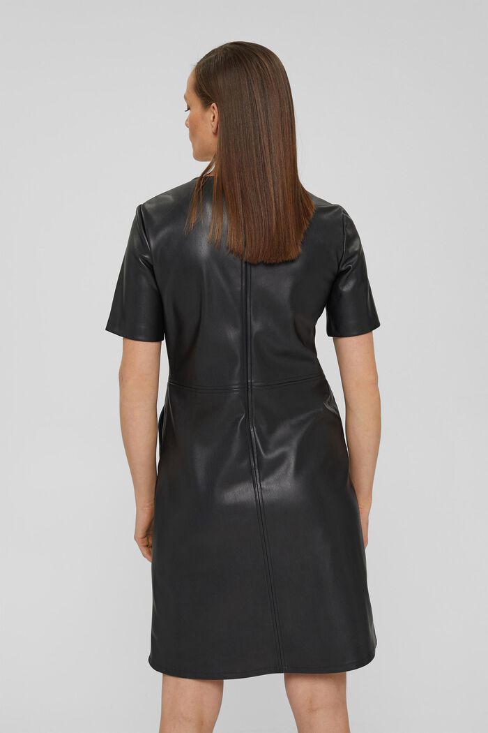 Pouzdrové šaty v koženém vzhledu, BLACK, detail image number 3