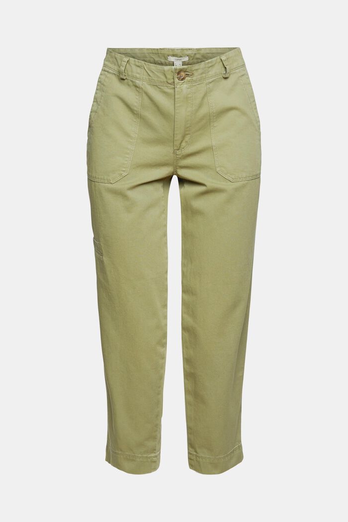 Capri kalhoty z bavlny pima, LIGHT KHAKI, detail image number 2