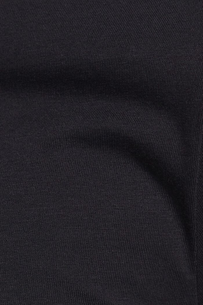 Top, dlouhé rukávy, natištěné srdce, 100% bavlna, BLACK, detail image number 5