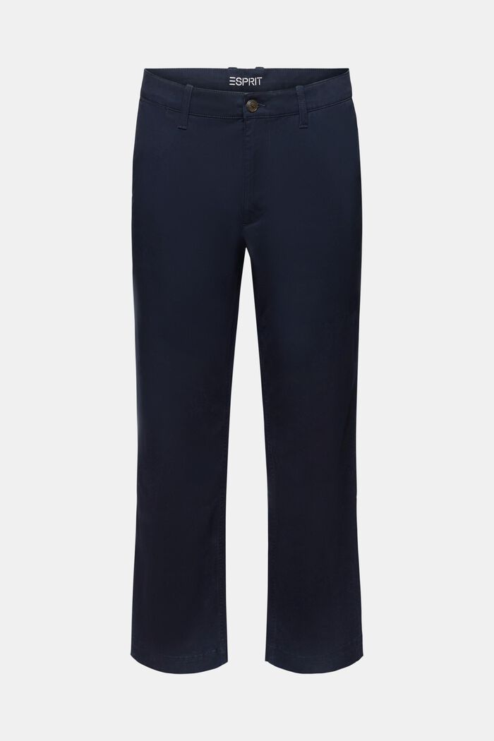 Kalhoty chino, bavlněný kepr, rovný střih, NAVY, detail image number 7