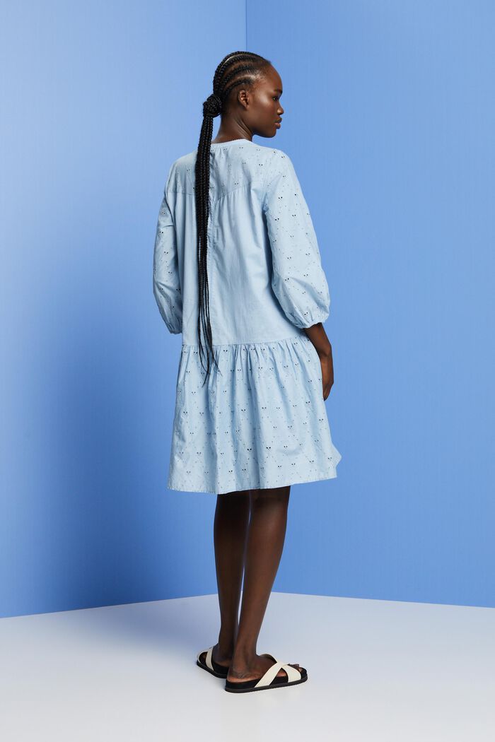 Vyšívané šaty, 100% bavlna, LIGHT BLUE LAVENDER, detail image number 3