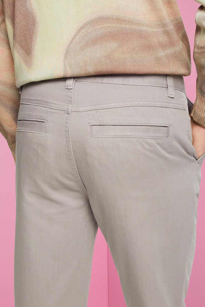 Bavlněné kalhoty, volné zužující se nohavice, LIGHT GREY, detail image number 4