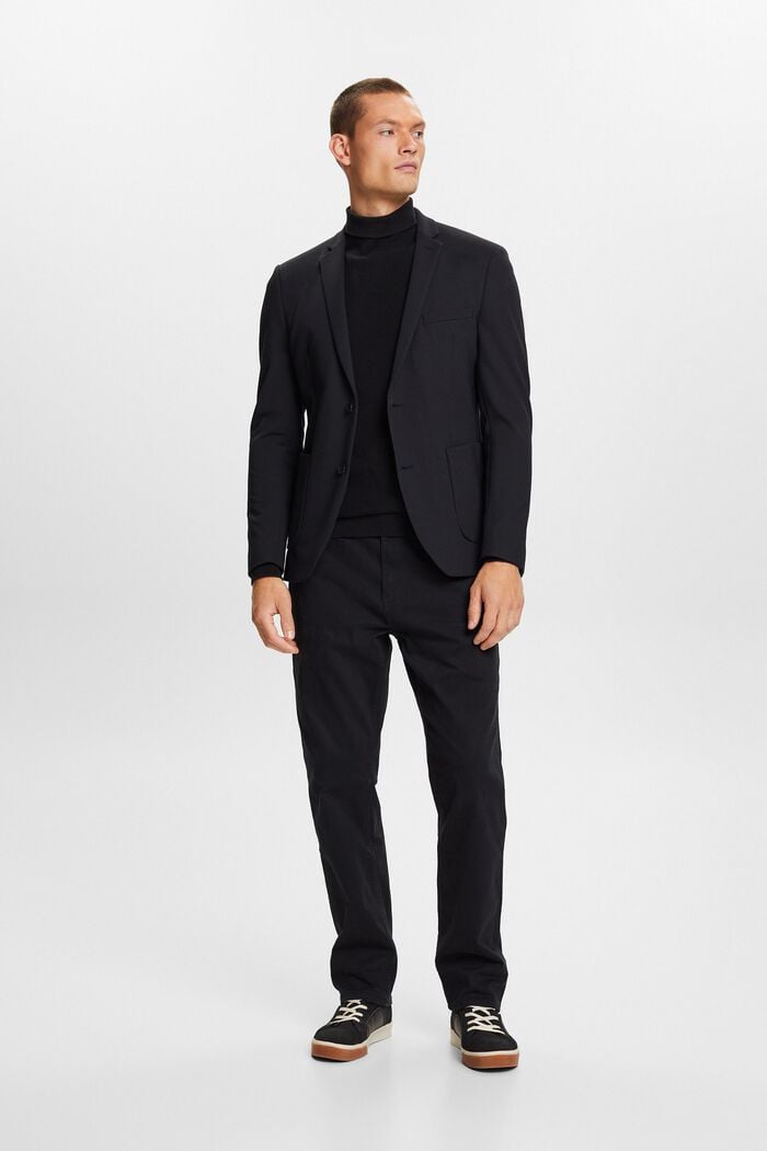 Klasické kalhoty s rovným střihem, BLACK, detail image number 1