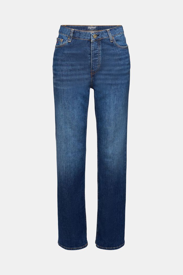Retro džíny s rovnými straight nohavicemi a vysokým pasem, BLUE DARK WASHED, detail image number 6