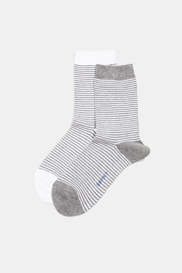 Pruhované ponožky z bio bavlny, balení 2 ks, GREY/WHITE, detail image number 0