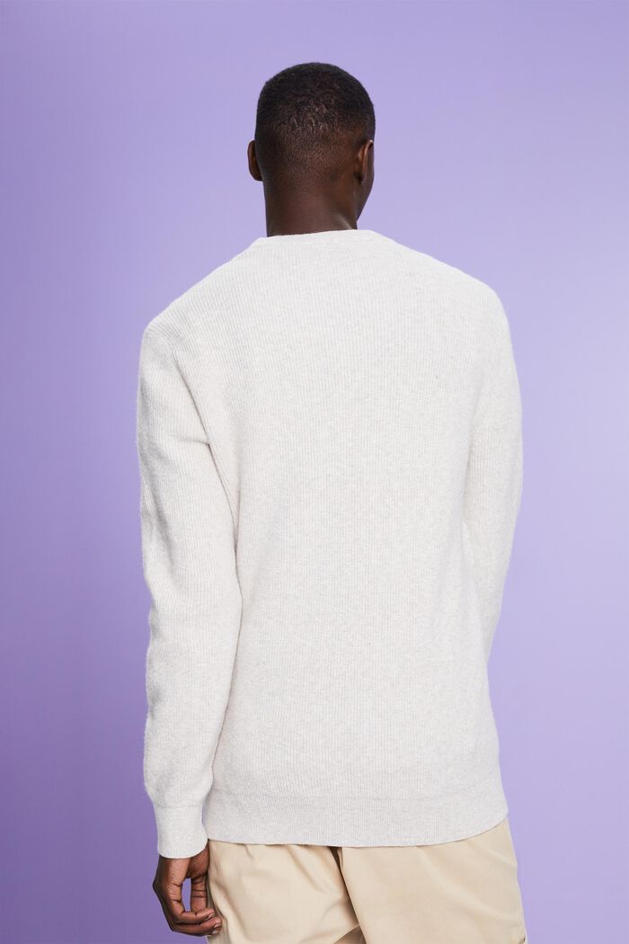 Melírovaný copánkový pulovr s kulatým výstřihem, OFF WHITE, detail image number 2