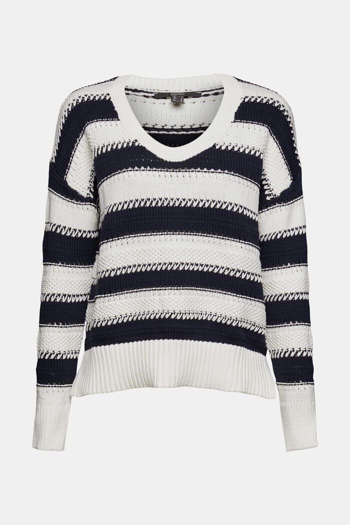 Pletený pulovr s proužky, OFF WHITE, detail image number 7