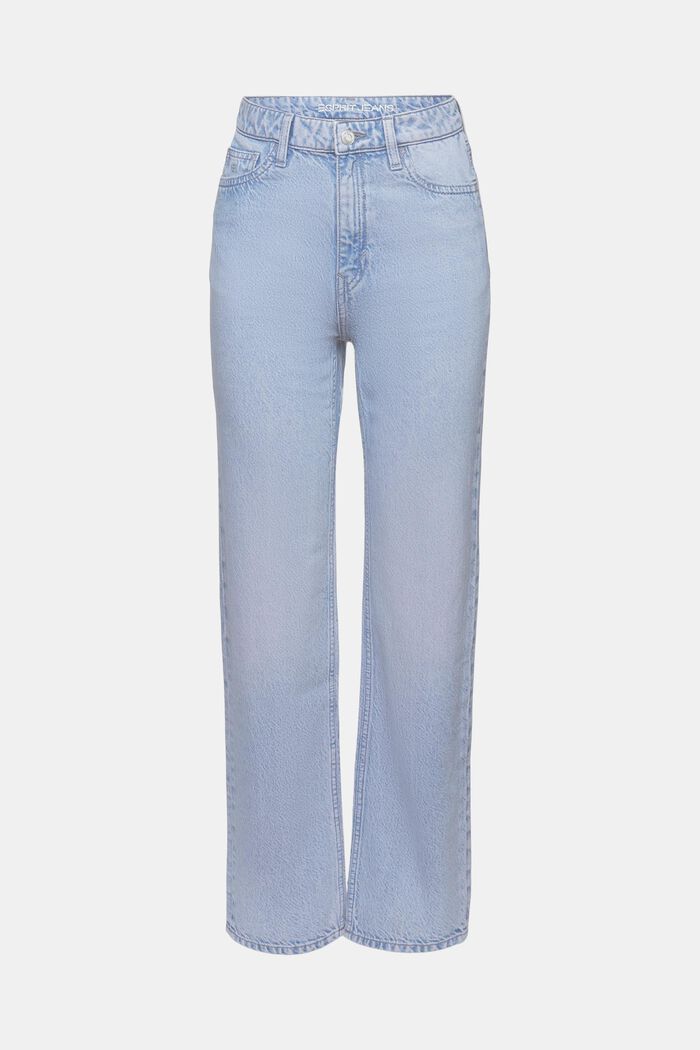 Retro džíny s rovnými straight nohavicemi a vysokým pasem, BLUE LIGHT WASHED, detail image number 6