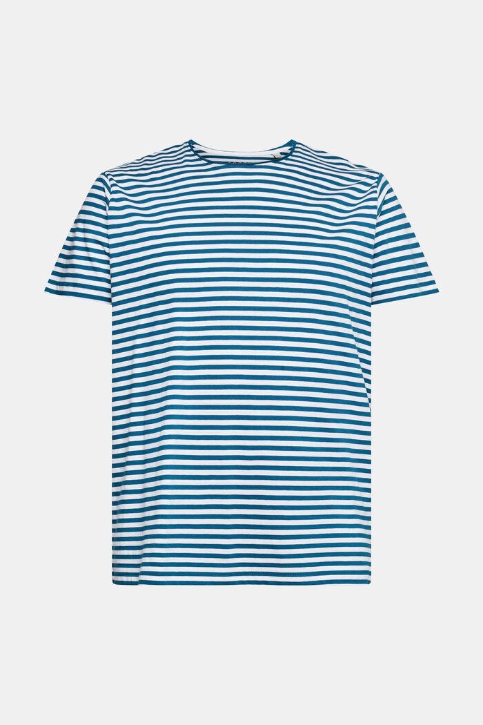 Žerzejové tričko s pruhovaným vzorem, PETROL BLUE, detail image number 5