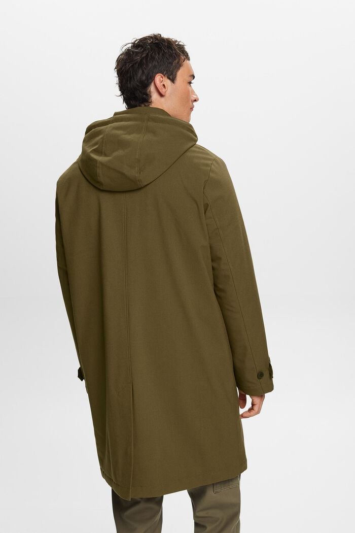Z recyklovaného materiálu: zateplený kabát s odepínací kapucí, DARK KHAKI, detail image number 3